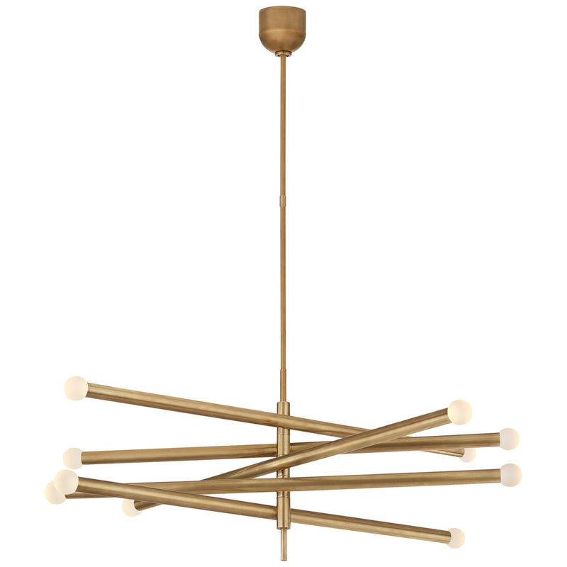Visual Comfort Signature KW 5587AB-ECG LED Chandelier, Antique-Burnished Brass