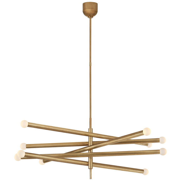 Visual Comfort Signature KW 5587AB-ECG LED Chandelier, Antique-Burnished Brass