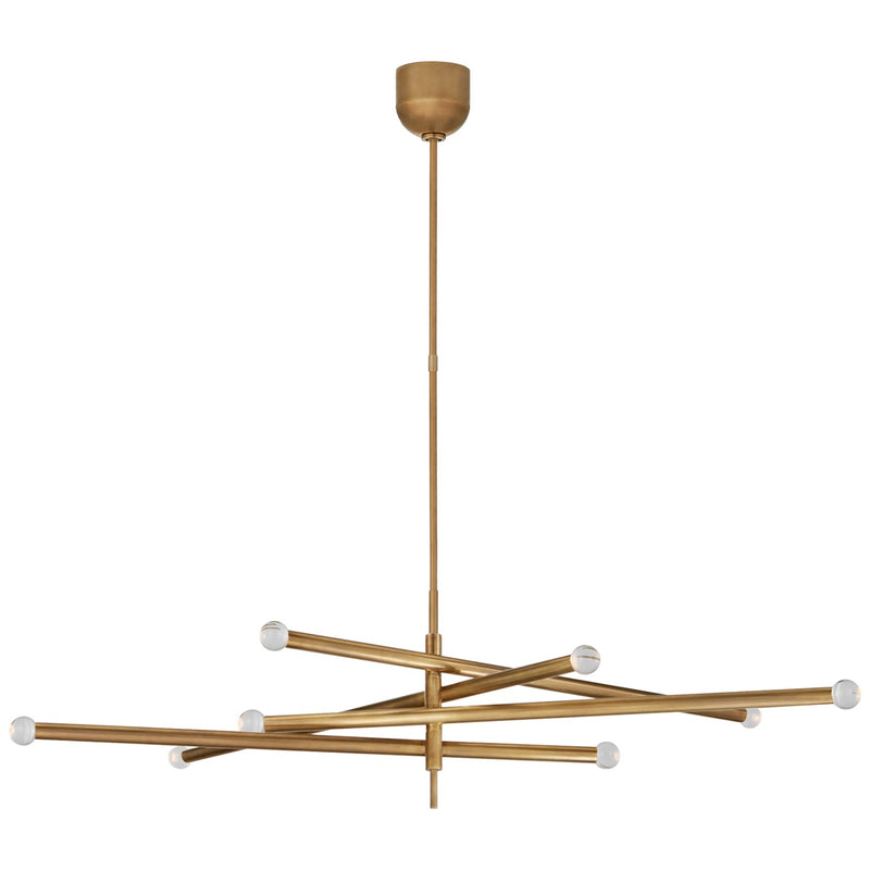 Visual Comfort Signature KW 5589AB-CG LED Chandelier, Antique-Burnished Brass