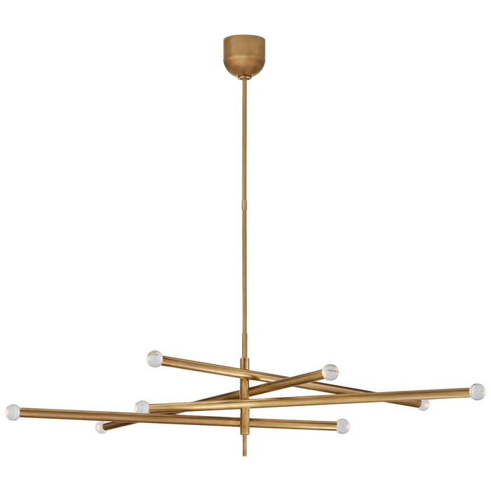 Visual Comfort Signature KW 5589AB-CG LED Chandelier, Antique-Burnished Brass