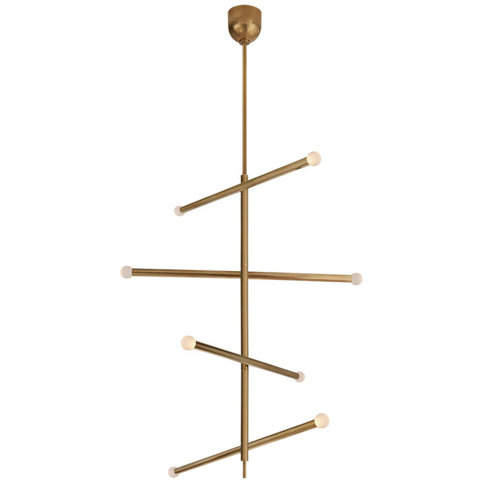 Visual Comfort Signature KW 5593AB-ECG LED Chandelier, Antique-Burnished Brass