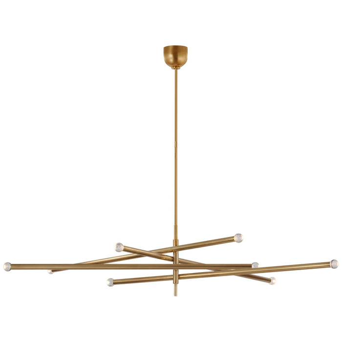 Visual Comfort Signature KW 5595AB-CG LED Chandelier, Antique-Burnished Brass
