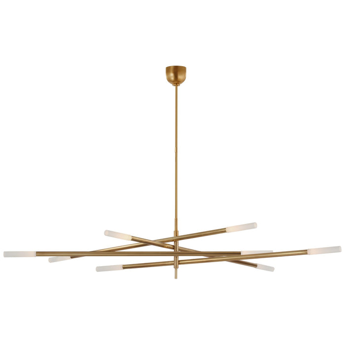 Visual Comfort Signature KW 5595AB-EC LED Chandelier, Antique-Burnished Brass