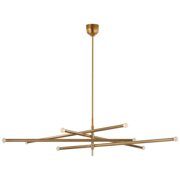 Visual Comfort Signature KW 5595AB-ECG LED Chandelier, Antique-Burnished Brass