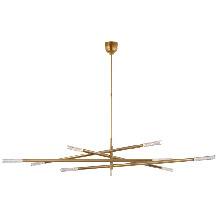 Visual Comfort Signature KW 5595AB-SG LED Chandelier, Antique-Burnished Brass