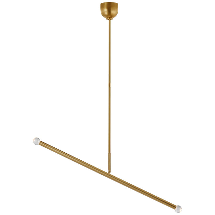 Visual Comfort Signature KW 5597AB-CG LED Linear Chandelier, Antique-Burnished Brass