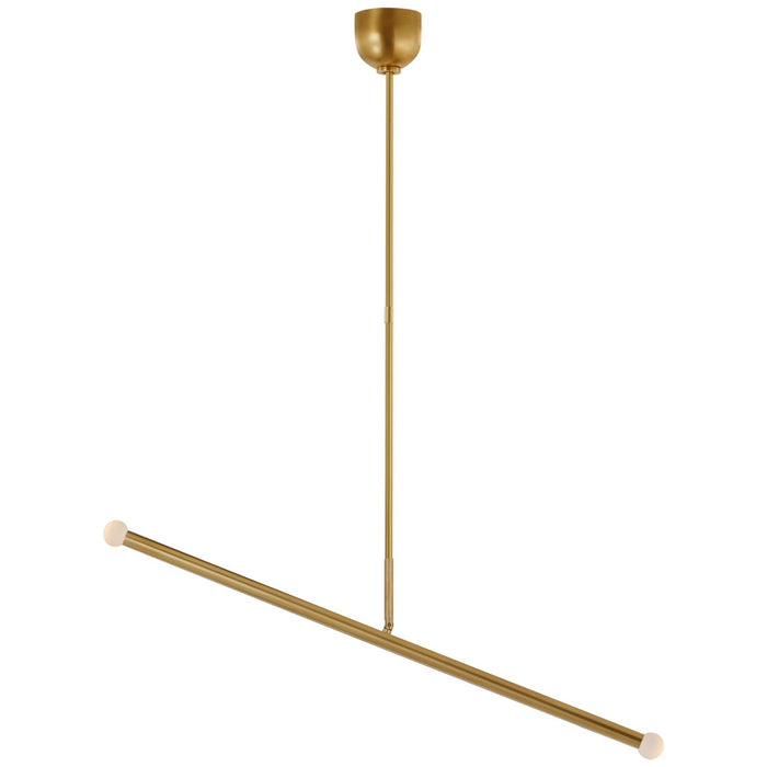 Visual Comfort Signature KW 5597AB-ECG LED Linear Chandelier, Antique-Burnished Brass