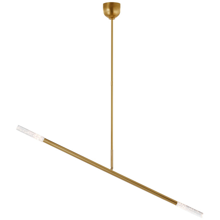 Visual Comfort Signature KW 5597AB-SG LED Linear Chandelier, Antique-Burnished Brass