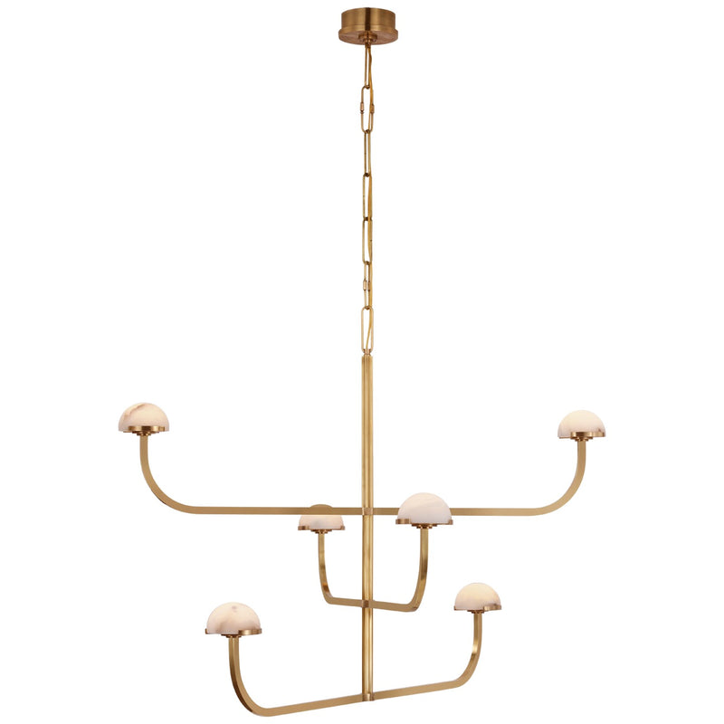 Visual Comfort Signature KW 5623AB-ALB LED Chandelier, Antique-Burnished Brass