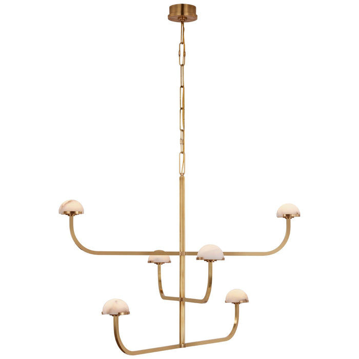 Visual Comfort Signature KW 5623AB-ALB LED Chandelier, Antique-Burnished Brass