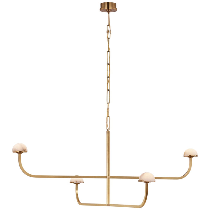 Visual Comfort Signature KW 5624AB-ALB LED Chandelier, Antique-Burnished Brass