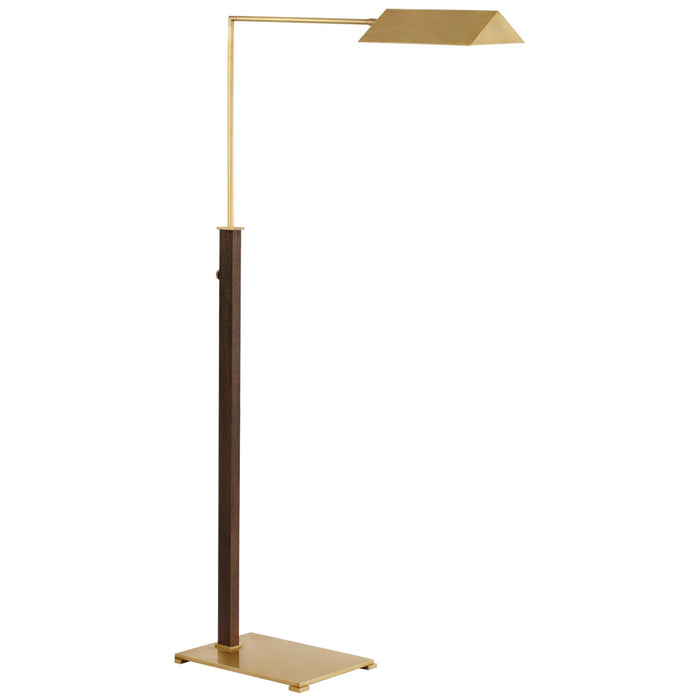 Visual Comfort Signature RB 1005AB/DW LED Floor Lamp, Antique Brass and Dark Walnut