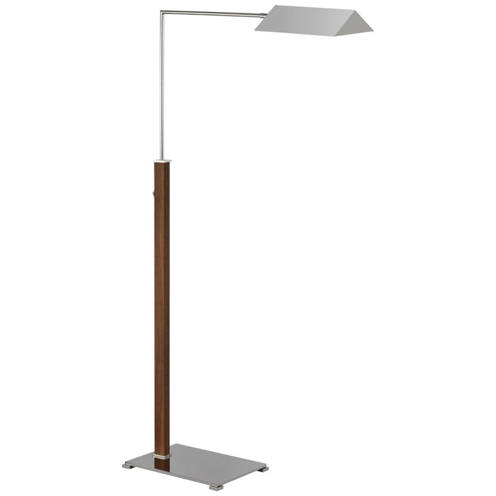 Visual Comfort Signature RB 1005PN/WA LED Floor Lamp, Polished Nickel and Walnut