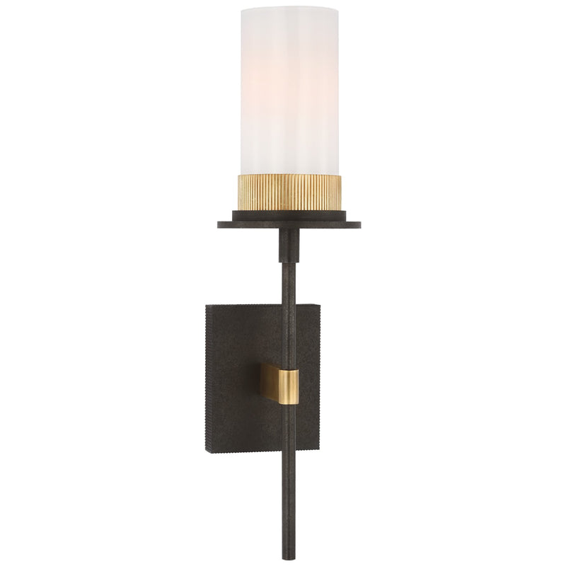 Visual Comfort Signature RB 2010WI/AB-WG LED Wall Sconce, Warm Iron and Antique Brass
