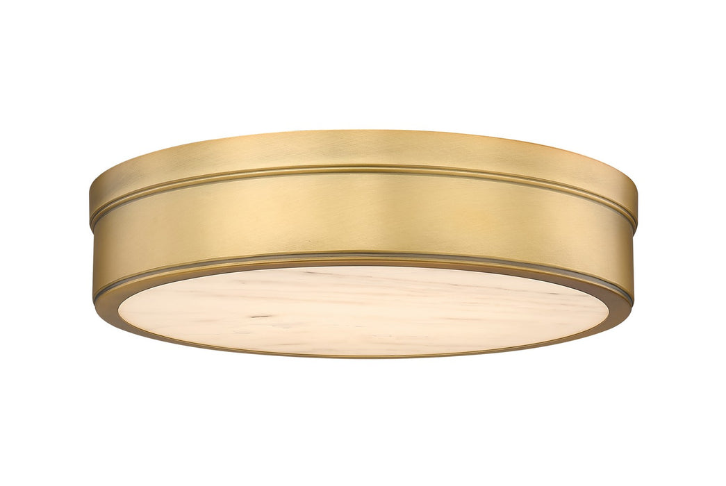 Z-Lite 1944F15-RB-LED LED Flush Mount, Rubbed Brass