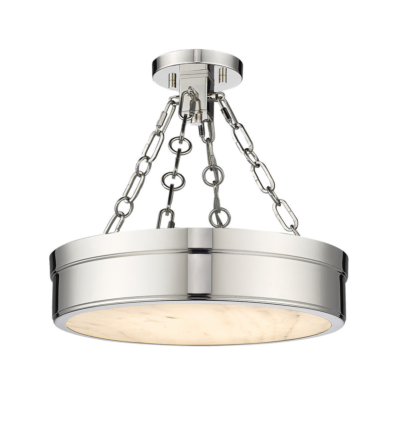 Z-Lite 1944SF15-PN-LED LED Semi Flush Mount, Polished Nickel