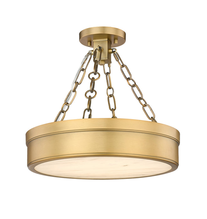 Z-Lite 1944SF15-RB-LED LED Semi Flush Mount, Rubbed Brass