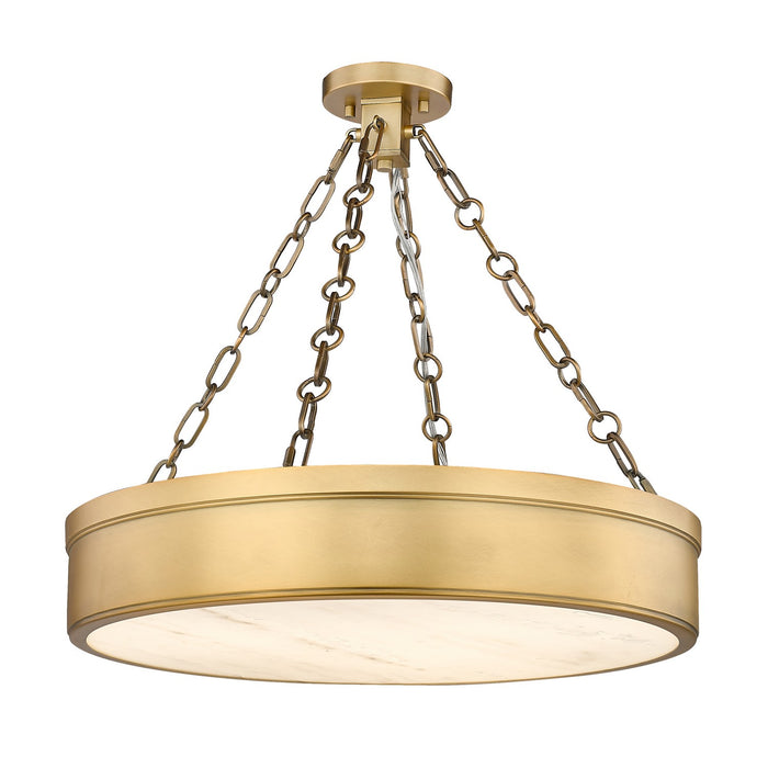 Z-Lite 1944SF22-RB-LED LED Semi Flush Mount, Rubbed Brass