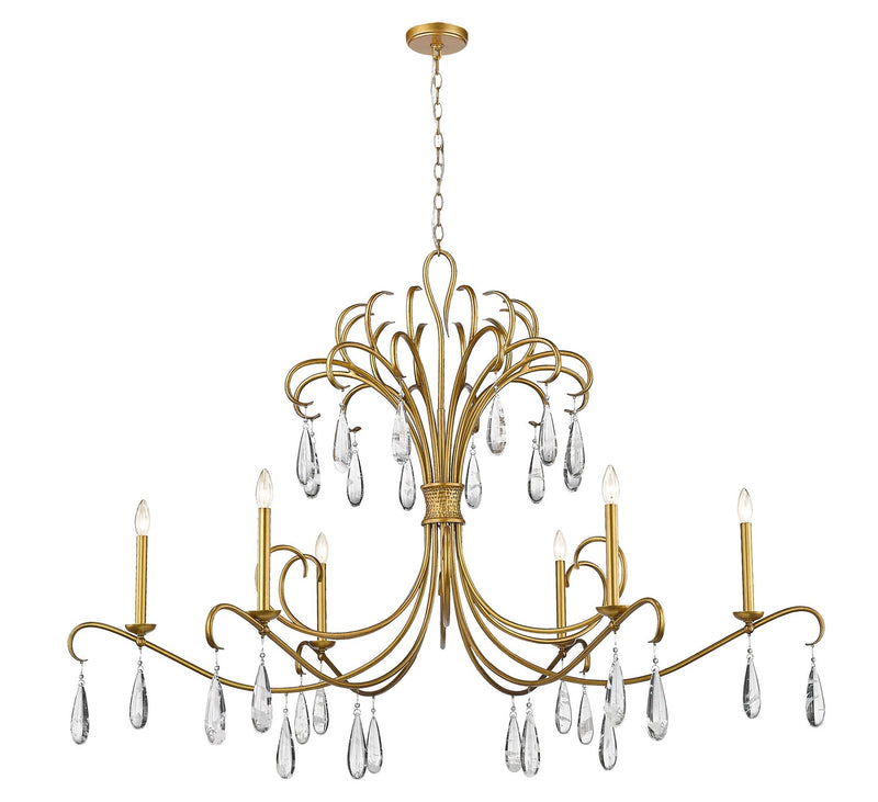 Z-Lite 3039-59GG Six Light Chandelier, Gilded Gold