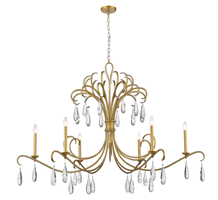 Z-Lite 3039-59GG Six Light Chandelier, Gilded Gold