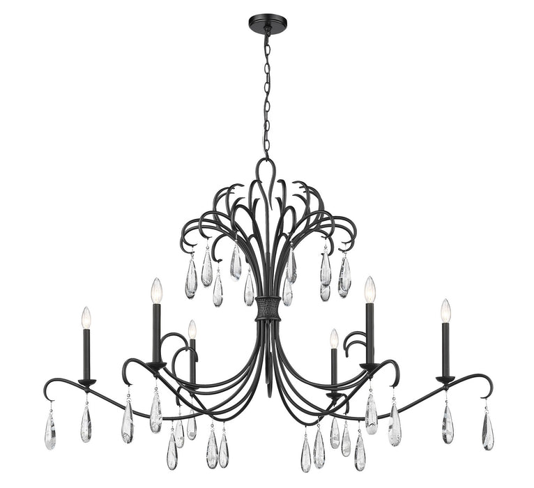 Z-Lite 3039-59MB Six Light Chandelier, Matte Black