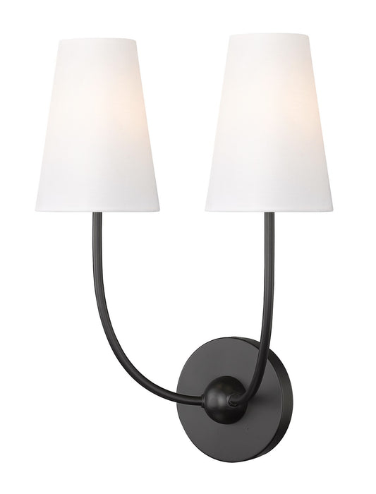Z-Lite 3040-2S-MB Two Light Wall Sconce, Matte Black