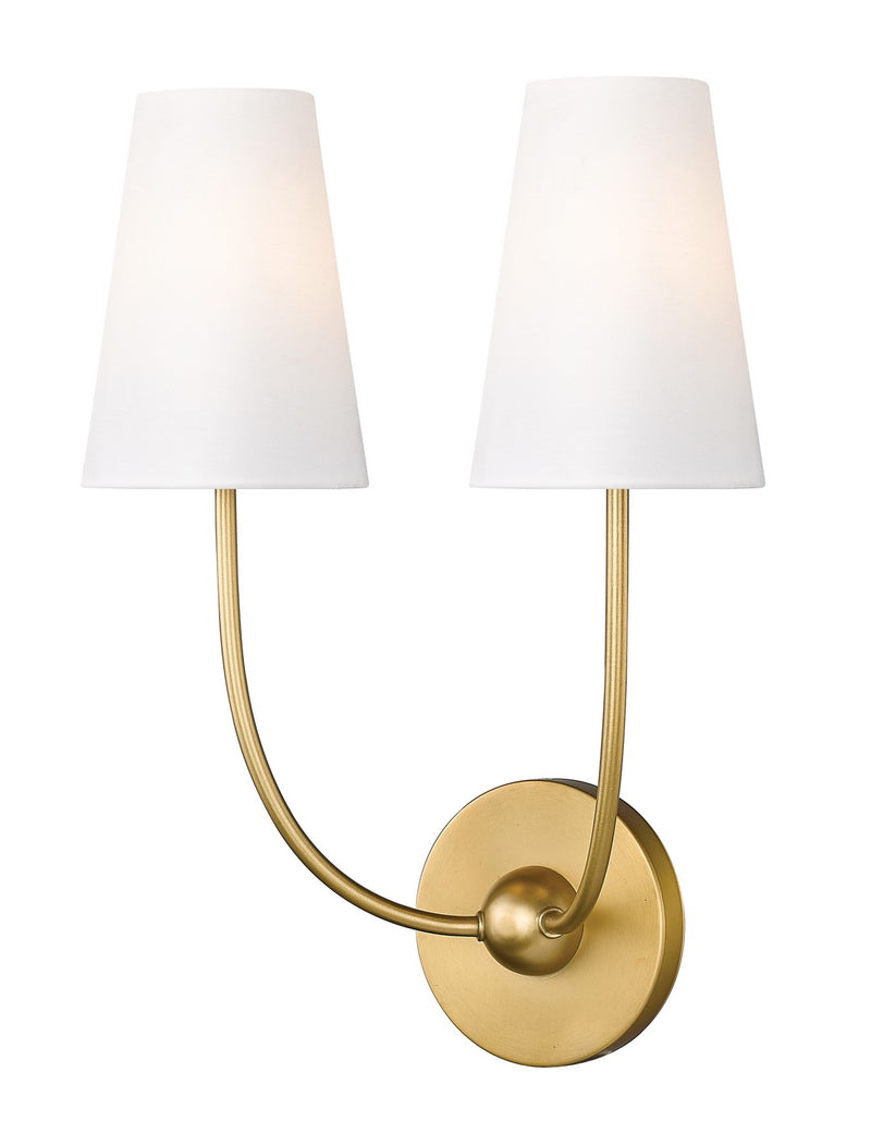 Z-Lite 3040-2S-RB Two Light Wall Sconce, Rubbed Brass