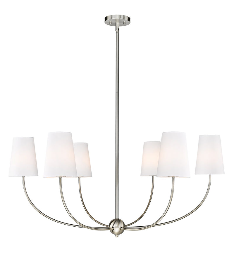 Z-Lite 3040-42BN Six Light Chandelier, Brushed Nickel