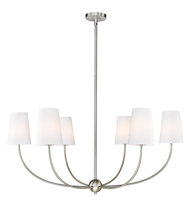 Z-Lite 3040-42BN Six Light Chandelier, Brushed Nickel