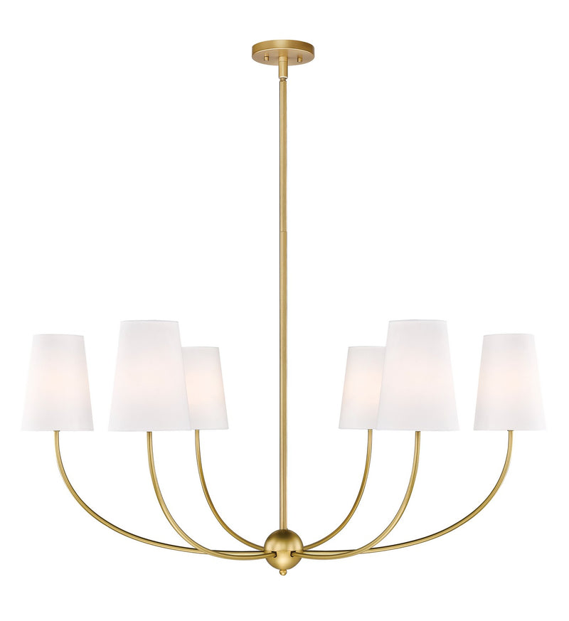 Z-Lite 3040-42RB Six Light Chandelier, Rubbed Brass