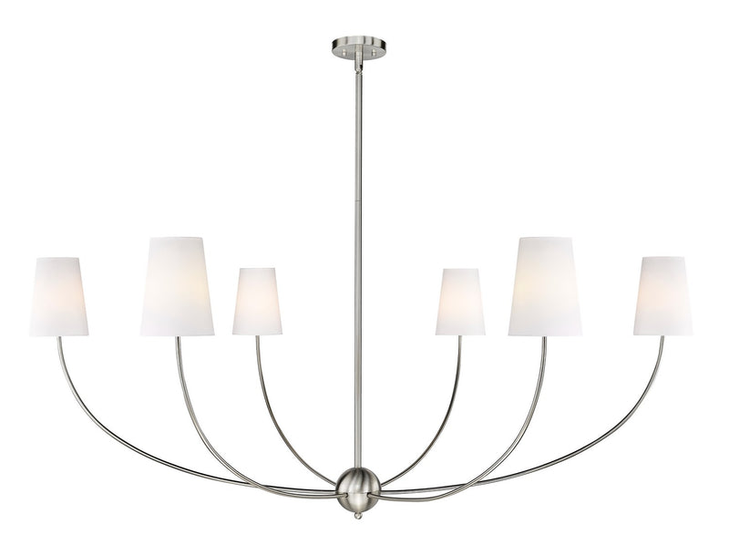 Z-Lite 3040-62BN Six Light Chandelier, Brushed Nickel
