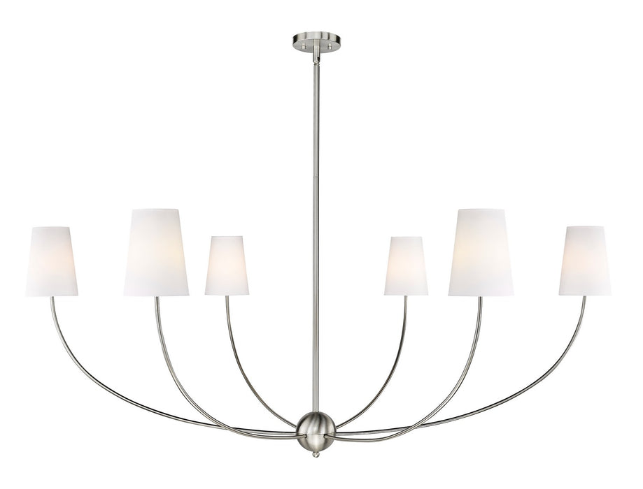 Z-Lite 3040-62BN Six Light Chandelier, Brushed Nickel