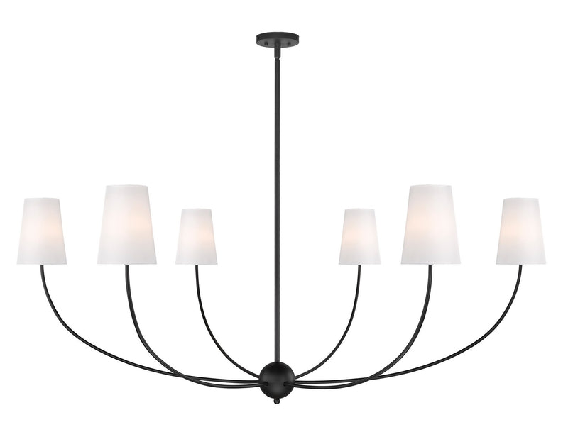 Z-Lite 3040-62MB Six Light Chandelier, Matte Black