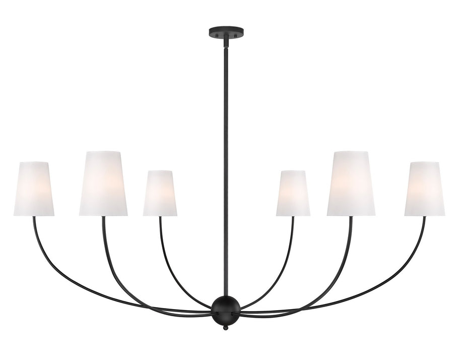 Z-Lite 3040-62MB Six Light Chandelier, Matte Black