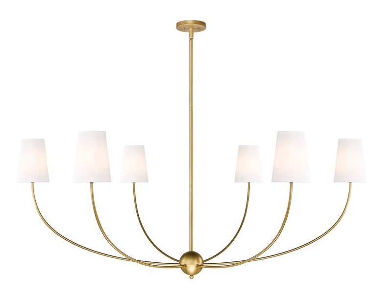 Z-Lite 3040-62RB Six Light Chandelier, Rubbed Brass
