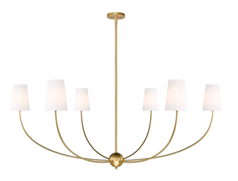 Z-Lite 3040-62RB Six Light Chandelier, Rubbed Brass