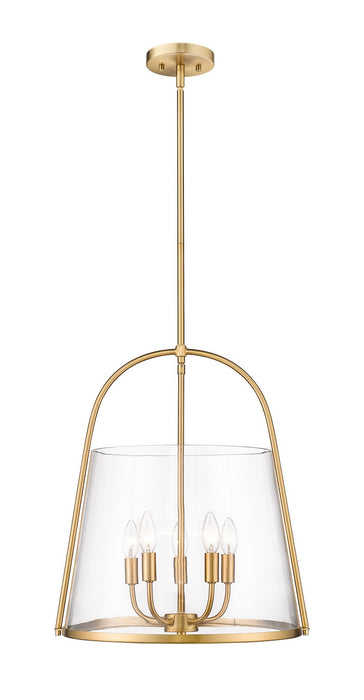 Z-Lite 3041P18-MGLD Five Light Pendant, Modern Gold