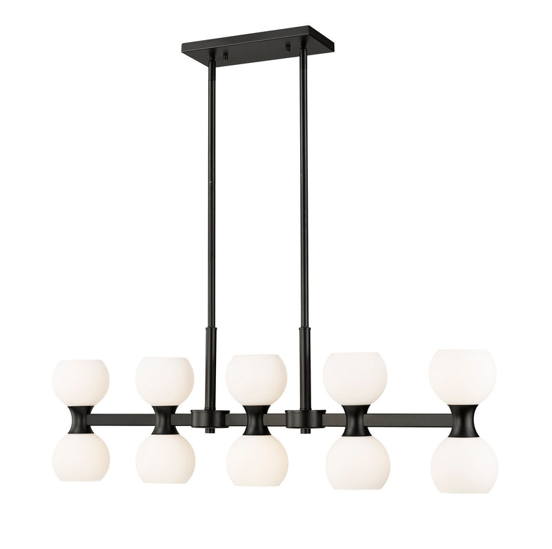 Z-Lite 494-10L-MB Ten Light Linear Chandelier, Matte Black