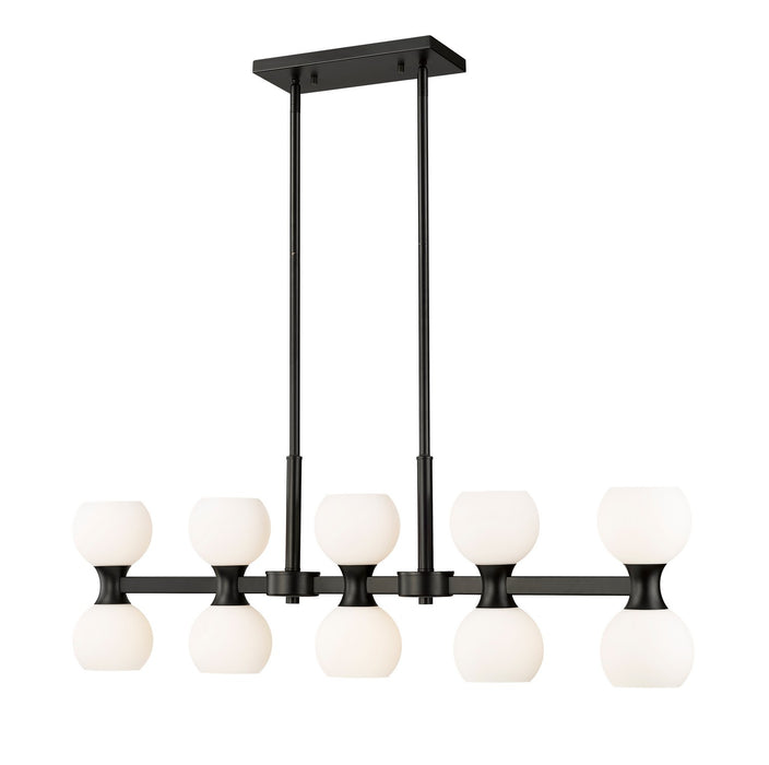 Z-Lite 494-10L-MB Ten Light Linear Chandelier, Matte Black
