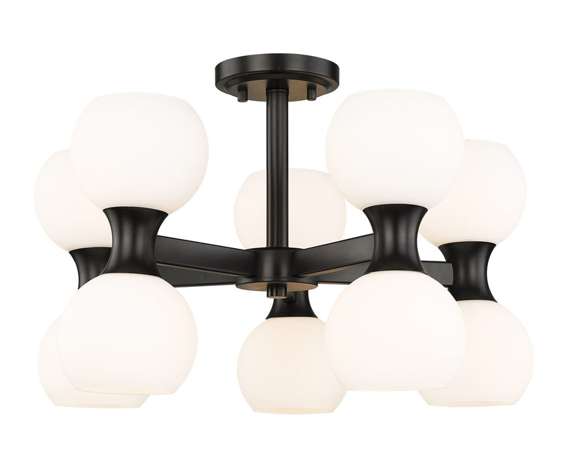 Z-Lite 494-10SF-MB Ten Light Semi Flush Mount, Matte Black