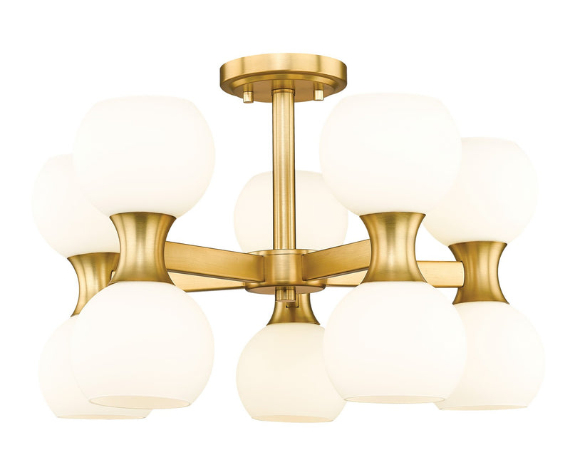 Z-Lite 494-10SF-MGLD Ten Light Semi Flush Mount, Modern Gold