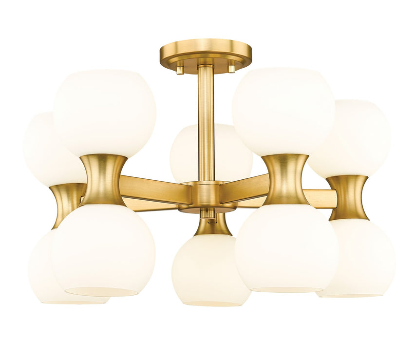 Z-Lite 494-10SF-MGLD Ten Light Semi Flush Mount, Modern Gold