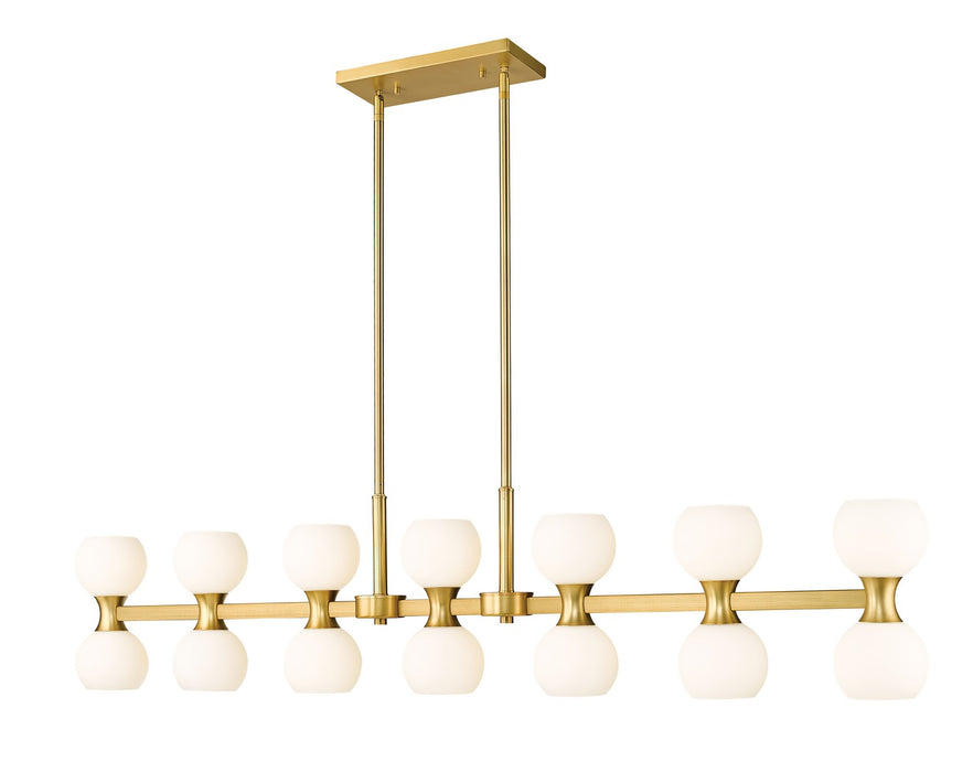 Z-Lite 494-14L-MGLD 14 Light Linear Chandelier, Modern Gold