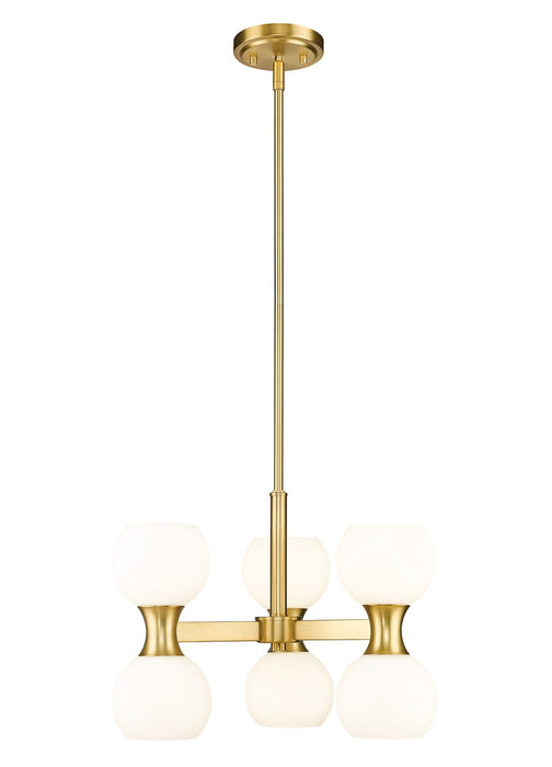 Z-Lite 494-6MGLD Six Light Chandelier, Modern Gold