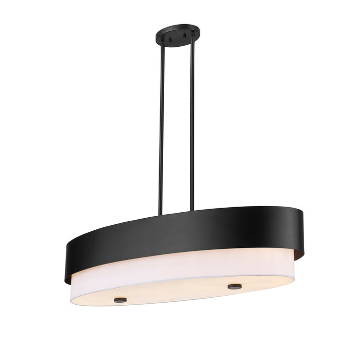 Z-Lite 495-42L-MB Five Light Linear Chandelier, Matte Black