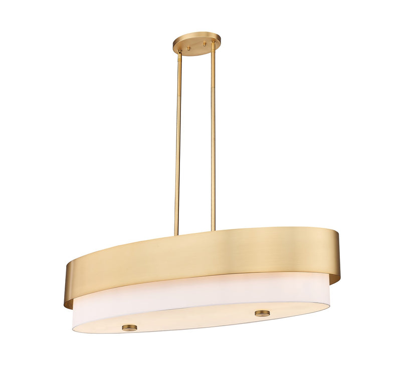 Z-Lite 495-42L-MGLD Five Light Linear Chandelier, Modern Gold