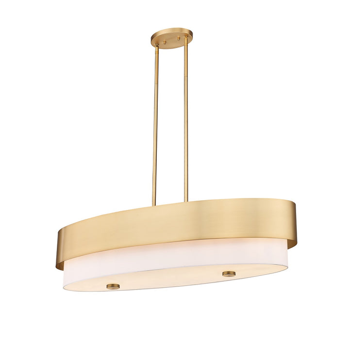 Z-Lite 495-42L-MGLD Five Light Linear Chandelier, Modern Gold