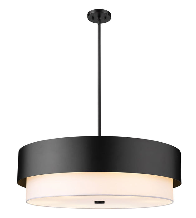 Z-Lite 495P32-MB Six Light Chandelier, Matte Black
