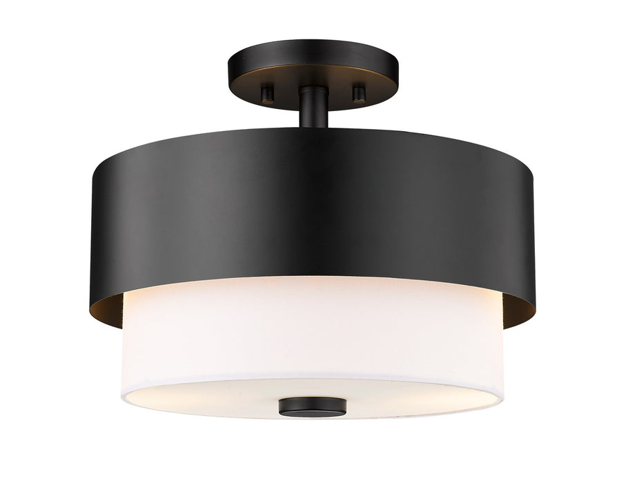 Z-Lite 495SF13-MB Two Light Semi Flush Mount, Matte Black