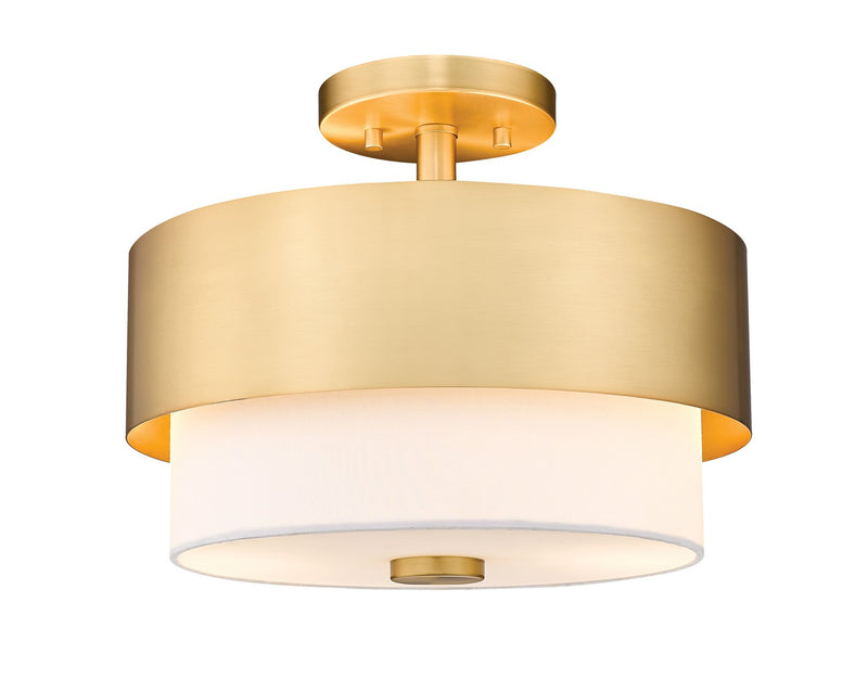 Z-Lite 495SF13-MGLD Two Light Semi Flush Mount, Modern Gold
